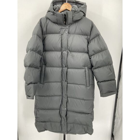 Quince Women's Responsible Down Long Puffer Jacket Black Outerwear L - Picture 2 of 3